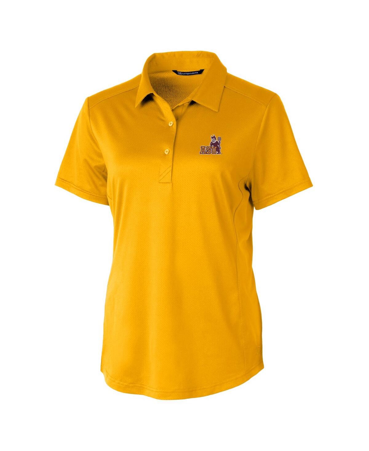 Shop Cutter & Buck Women's Gold Arizona State Sun Devils Vault Prospect Textured Stretch Polo