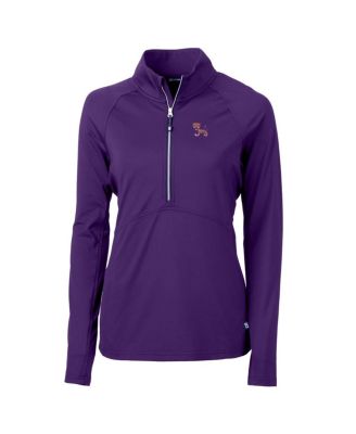 Women's Purple Clemson Tigers Adapt Eco Knit Stretch Half-Zip Pullover Top