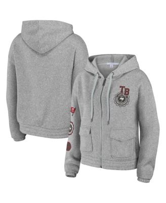 Women's Heather Gray Tampa Bay Buccaneers Full-Zip Hoodie