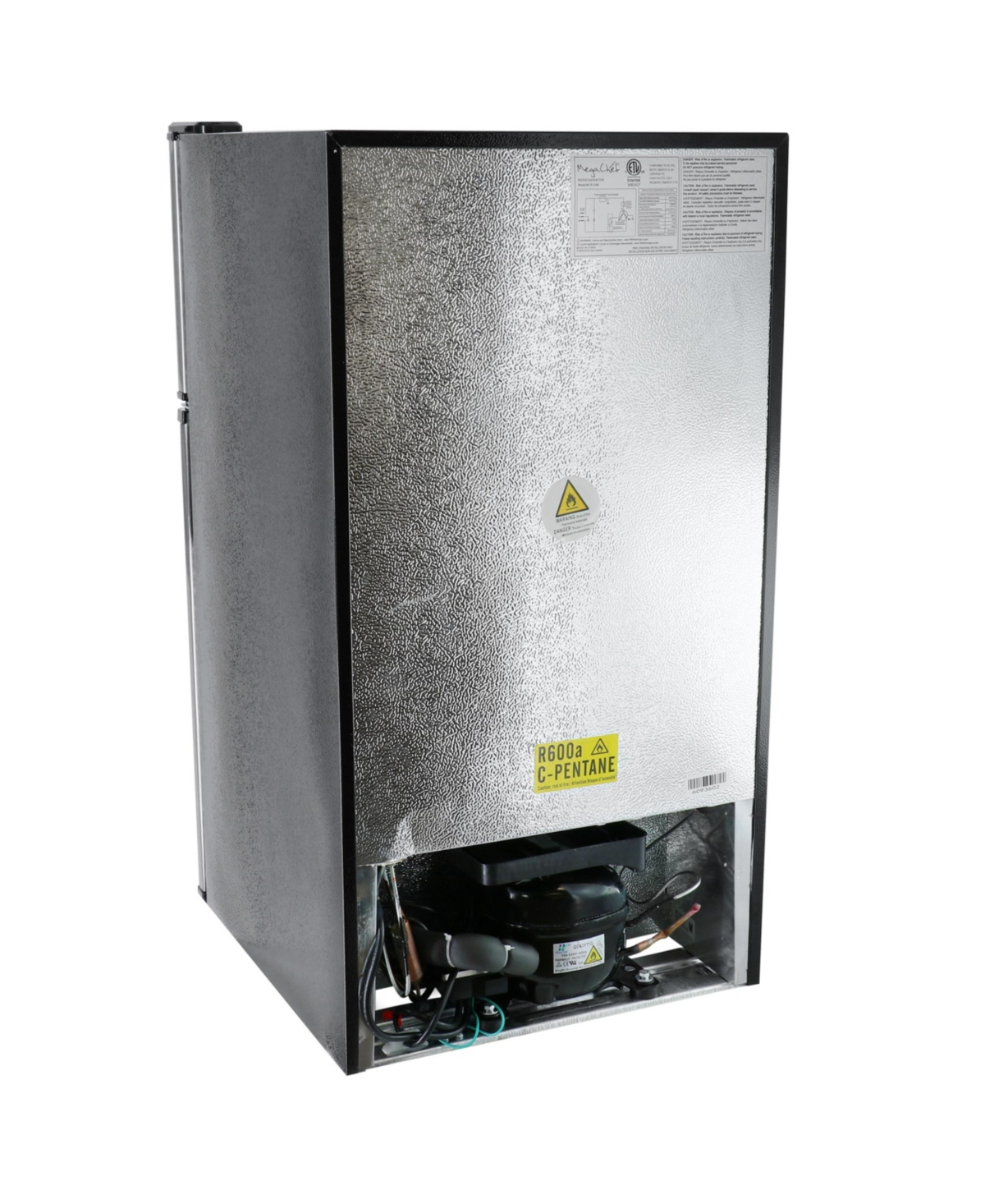 MegaChef 3.2 Cubic Feet 2 Door Refrigerator/Freezer in Stainless Steel