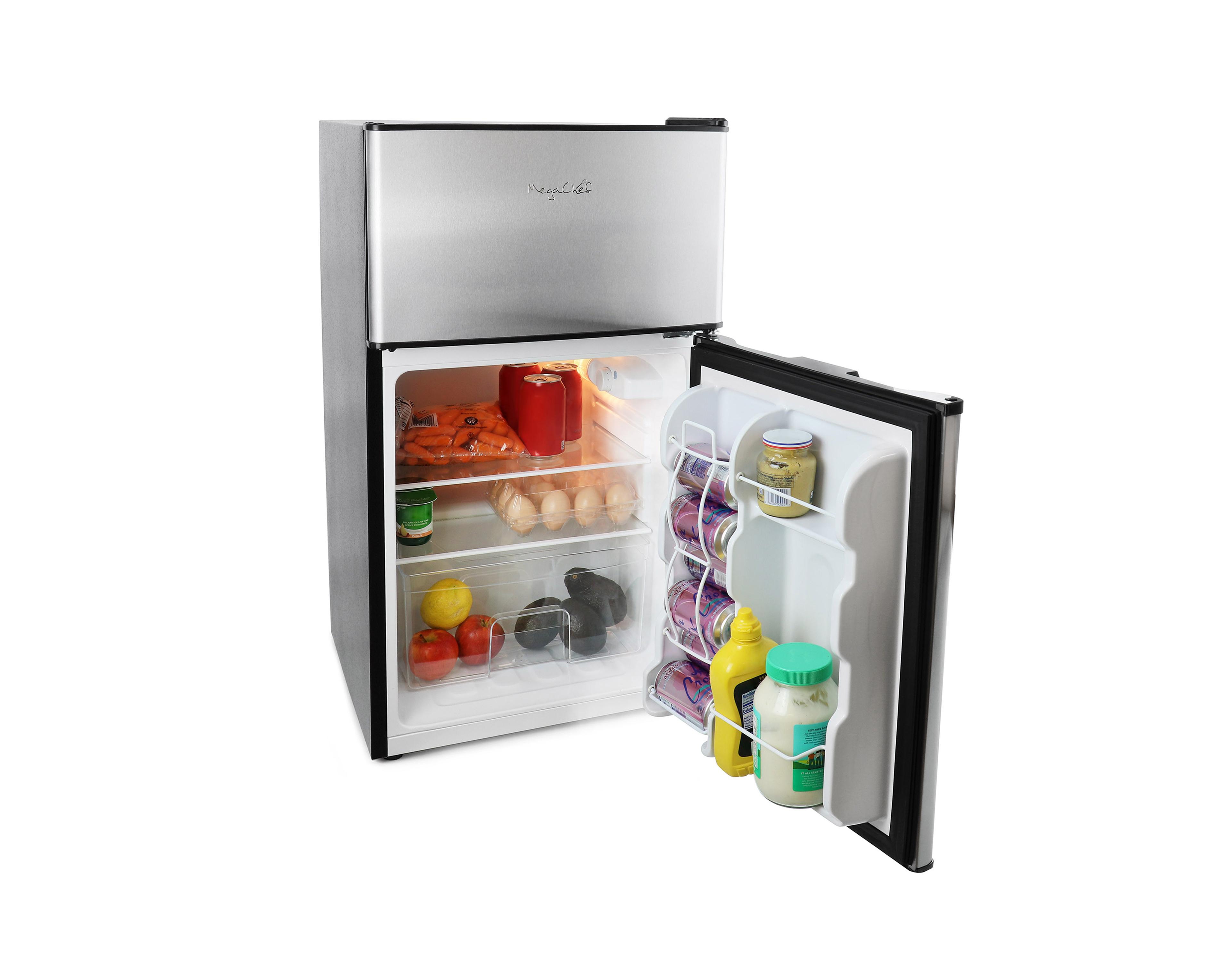 MegaChef 3.2 Cubic Feet 2 Door Refrigerator/Freezer in Stainless Steel