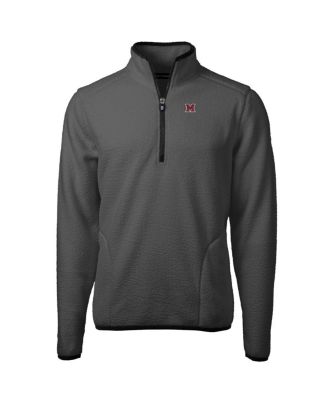 Men's Gray/Black Miami University RedHawks Cascade Eco Sherpa Fleece Quarter-Zip Pullover Jacket
