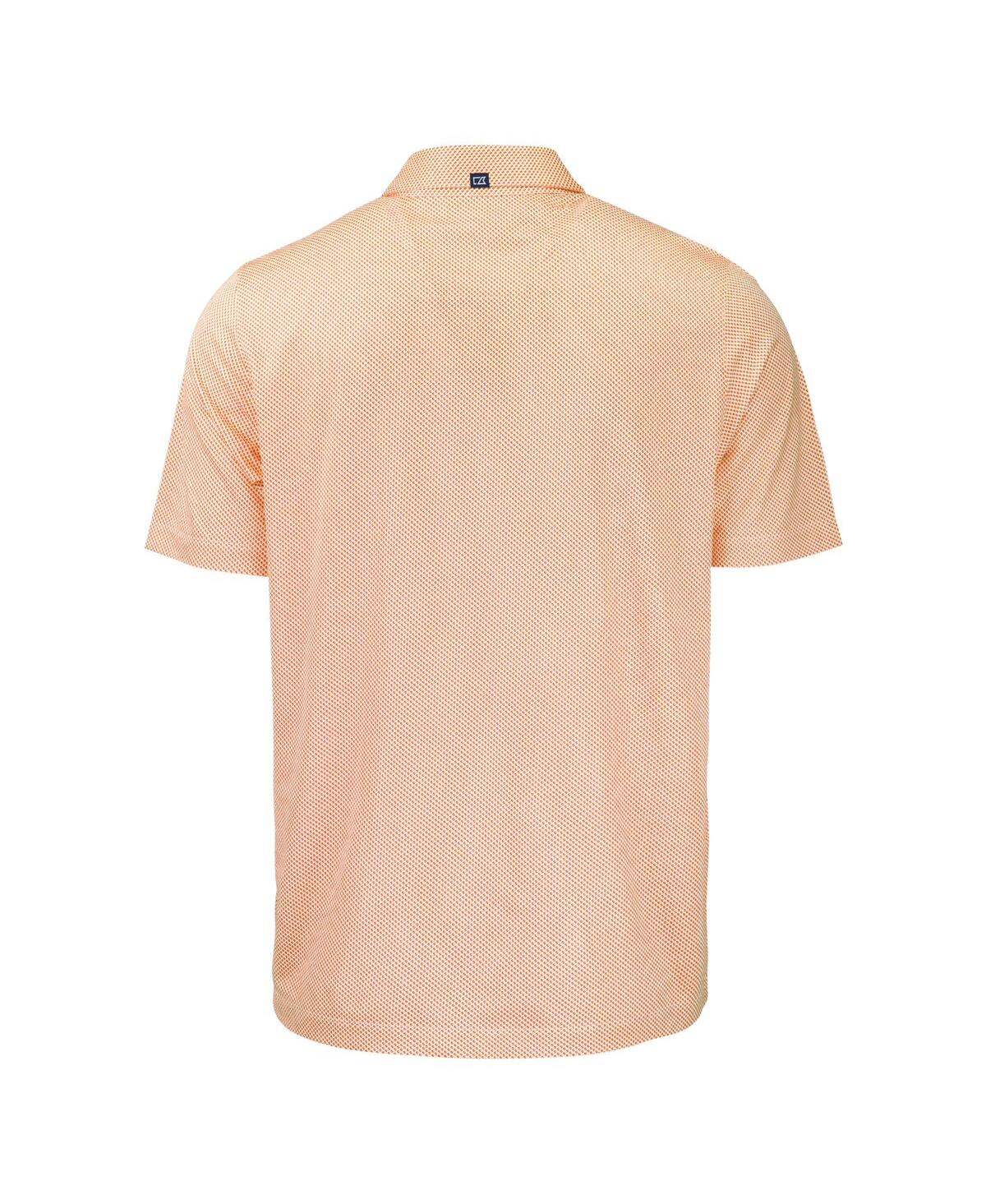 Cutter & Buck Men's Orange/white Virginia Tech Hokies Pike Eco Symmetry Print Stretch Polo In Orange,white