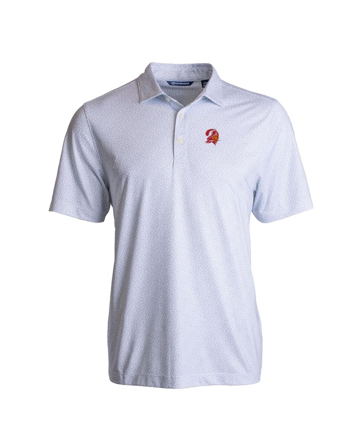 Cutter & Buck Men's White Tampa Bay Buccaneers Throwback Pike Eco Pebble Print Stretch Polo In White