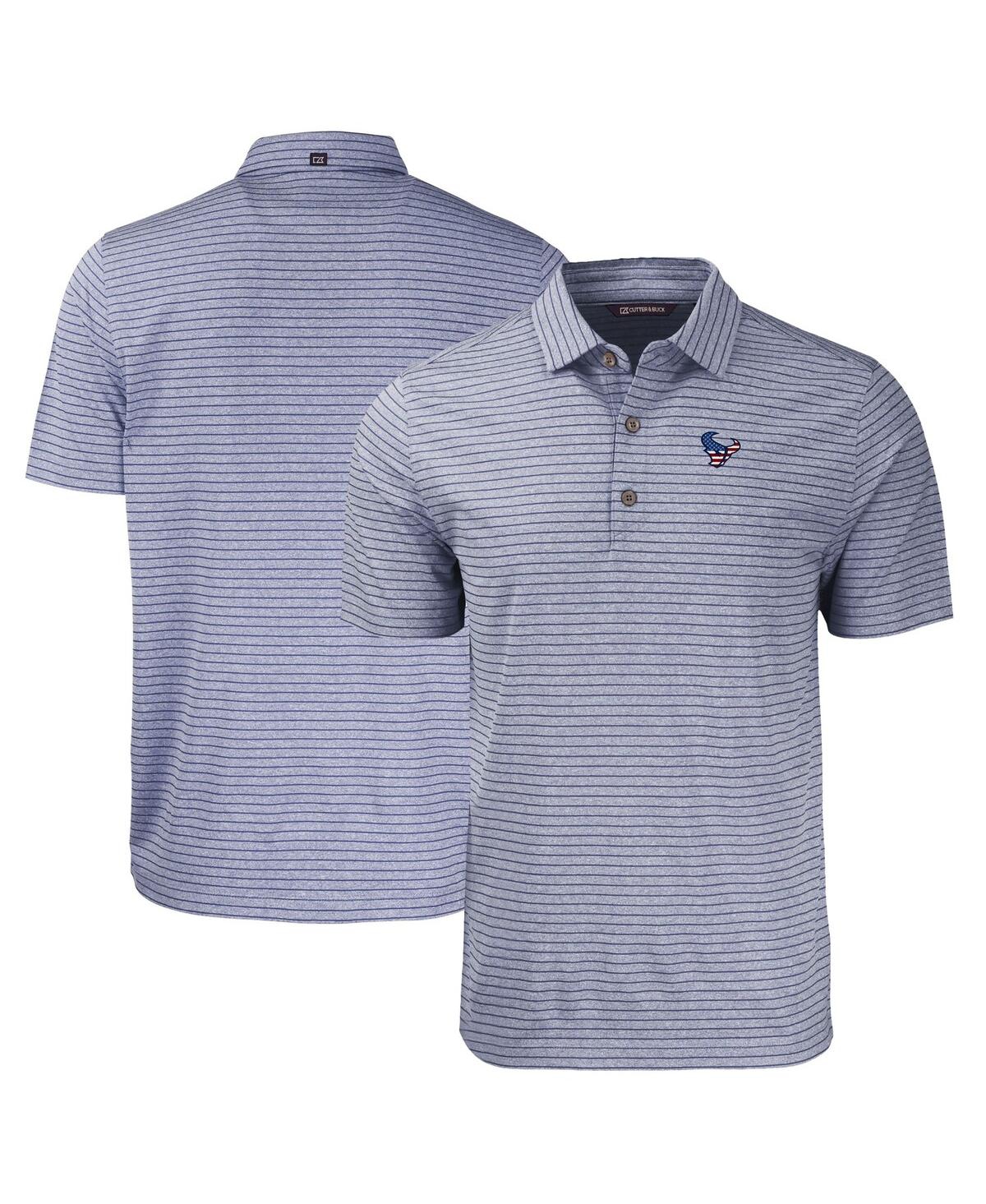 Men's Heather Navy Houston Texans Americana Forge Eco Heather Stripe Stretch Polo - Heather Navy