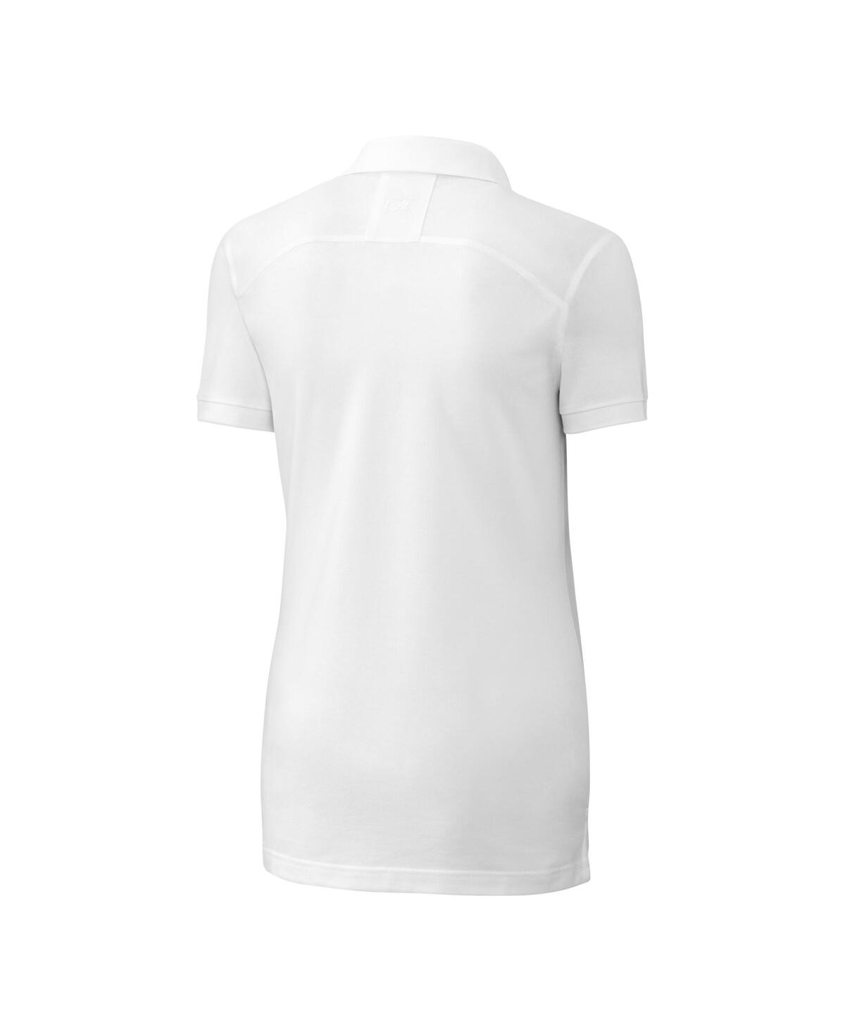 CUTTER & BUCK WOMEN'S WHITE TEXAS LONGHORNS VAULT DRYTEC ADVANTAGE TRI-BLEND PIQUE WOMEN'S POLO 