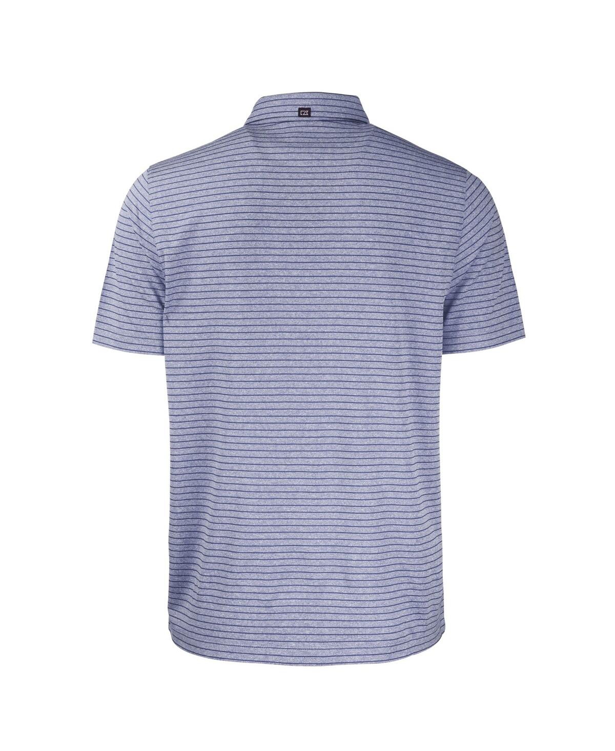 Cutter & Buck Men's Heather Navy Syracuse Orange Vault Forge Eco Heathered Stripe Stretch Polo In Heather Navy