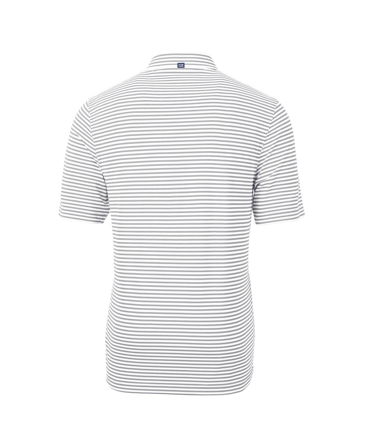 Cutter & Buck Men's Gray Army Black Knights Virtue Eco Pique Stripe Drytec Polo In Gray