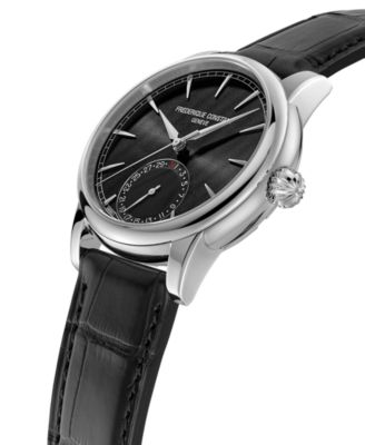 Men's Swiss Automatic Classic Date Manufacture Black Leather Strap Watch 40mm