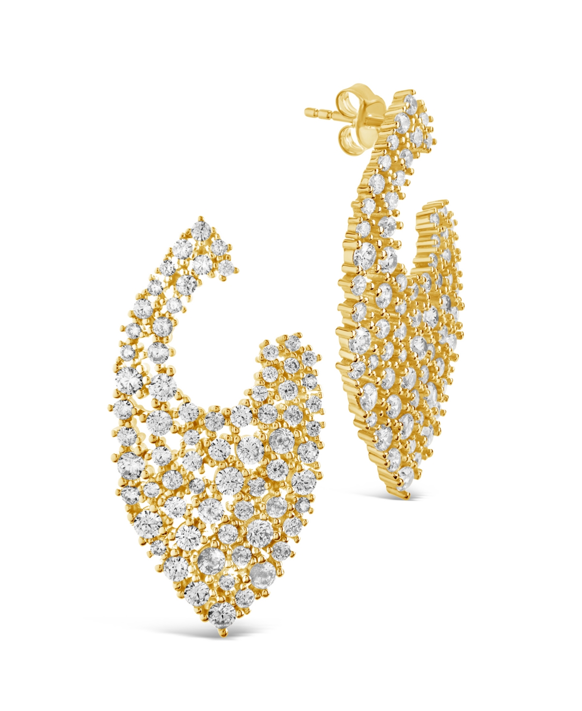 Sterling Forever Priscilla Cubic Zirconia Statement Stud Earrings In Gold