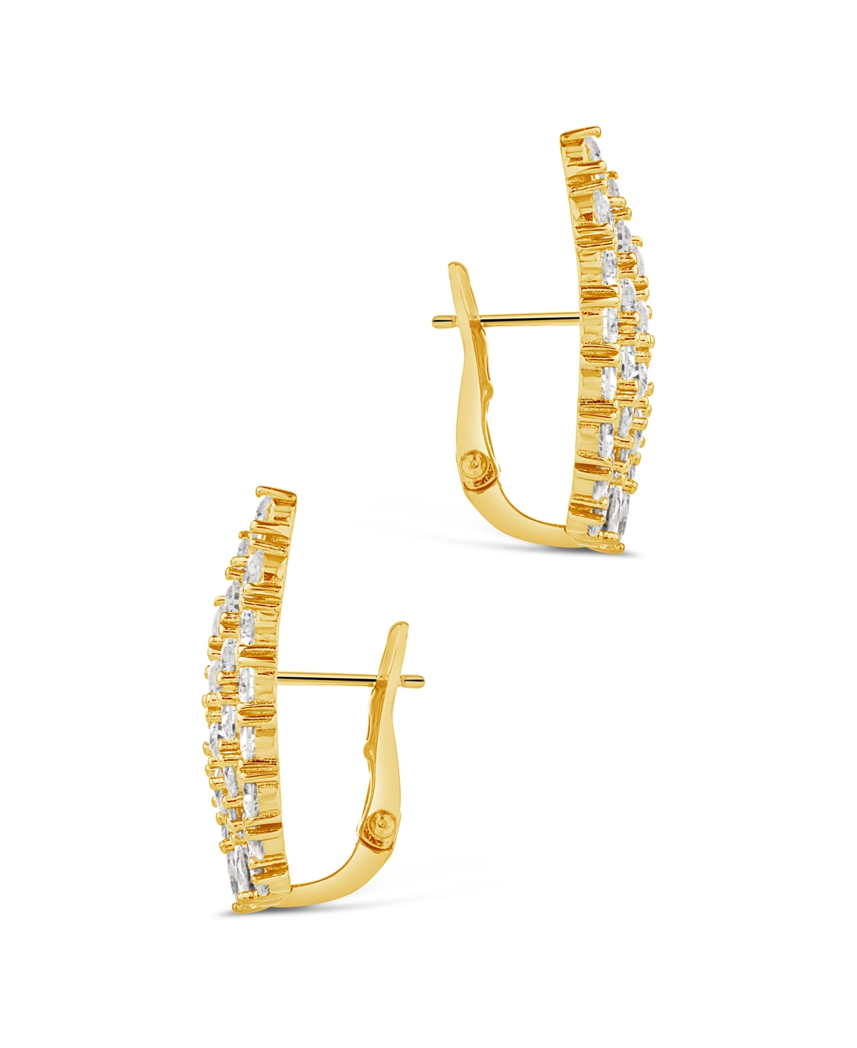 Sterling Forever Miranda Cubic Zirconia Fan Stud Earrings In Silver