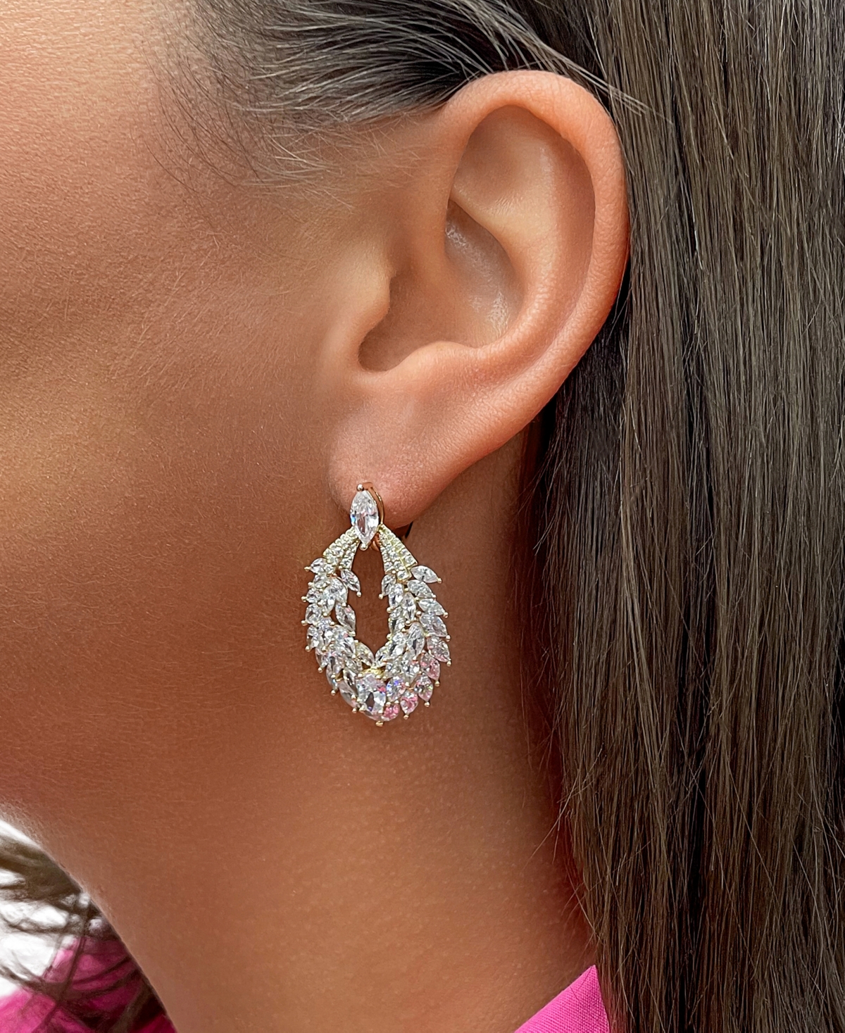 Sterling Forever Giuliana Statement Cubic Zirconia Drop Earring In Silver