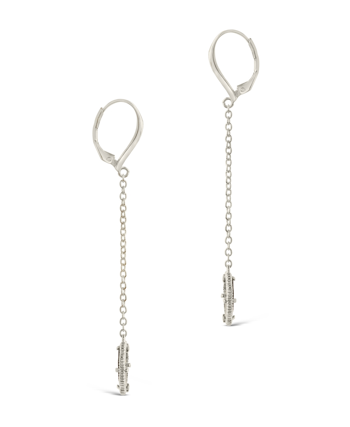 Sterling Forever Black Onyx Long Drop Earrings In Silver,onyx