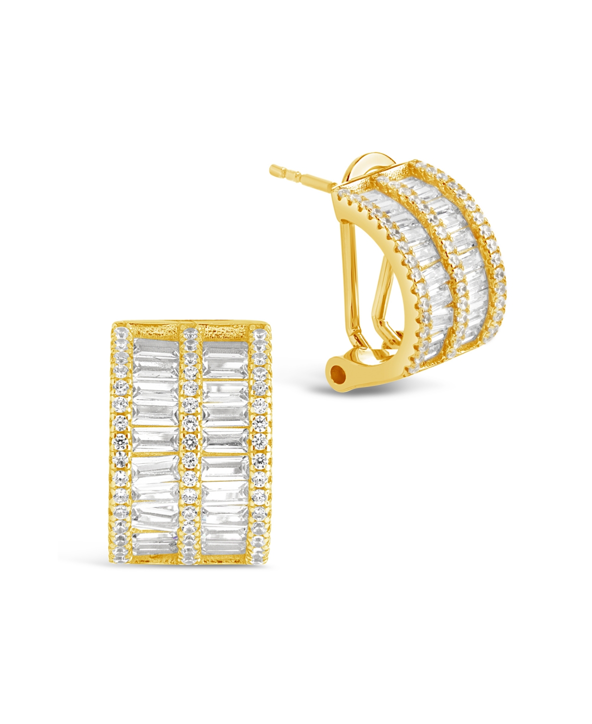 Sterling Forever Serena Hoop Earrings In Gold,clear