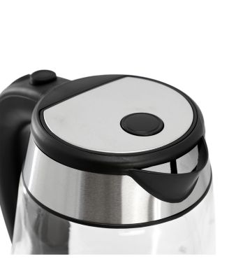 1.7 Quart Glass and Stainless Steel Electric Tea Kettle in Silver