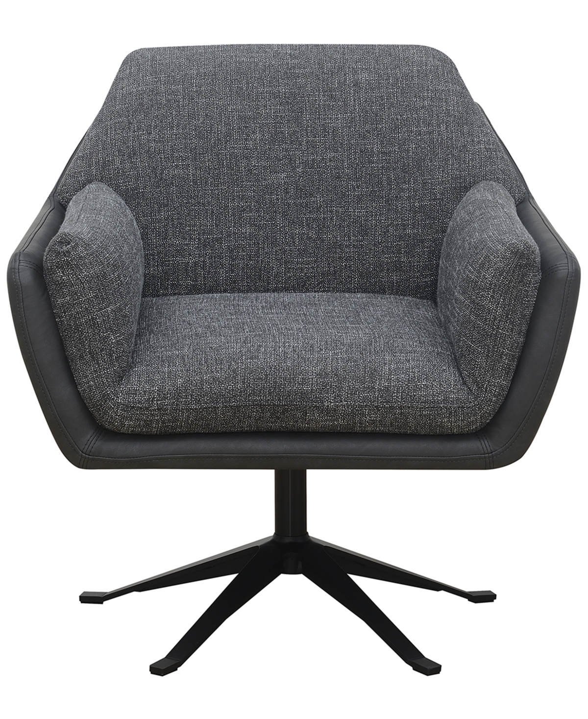 Abbyson Living Ace 32" Wood Two-toned Swivel Accent Chair In Gray