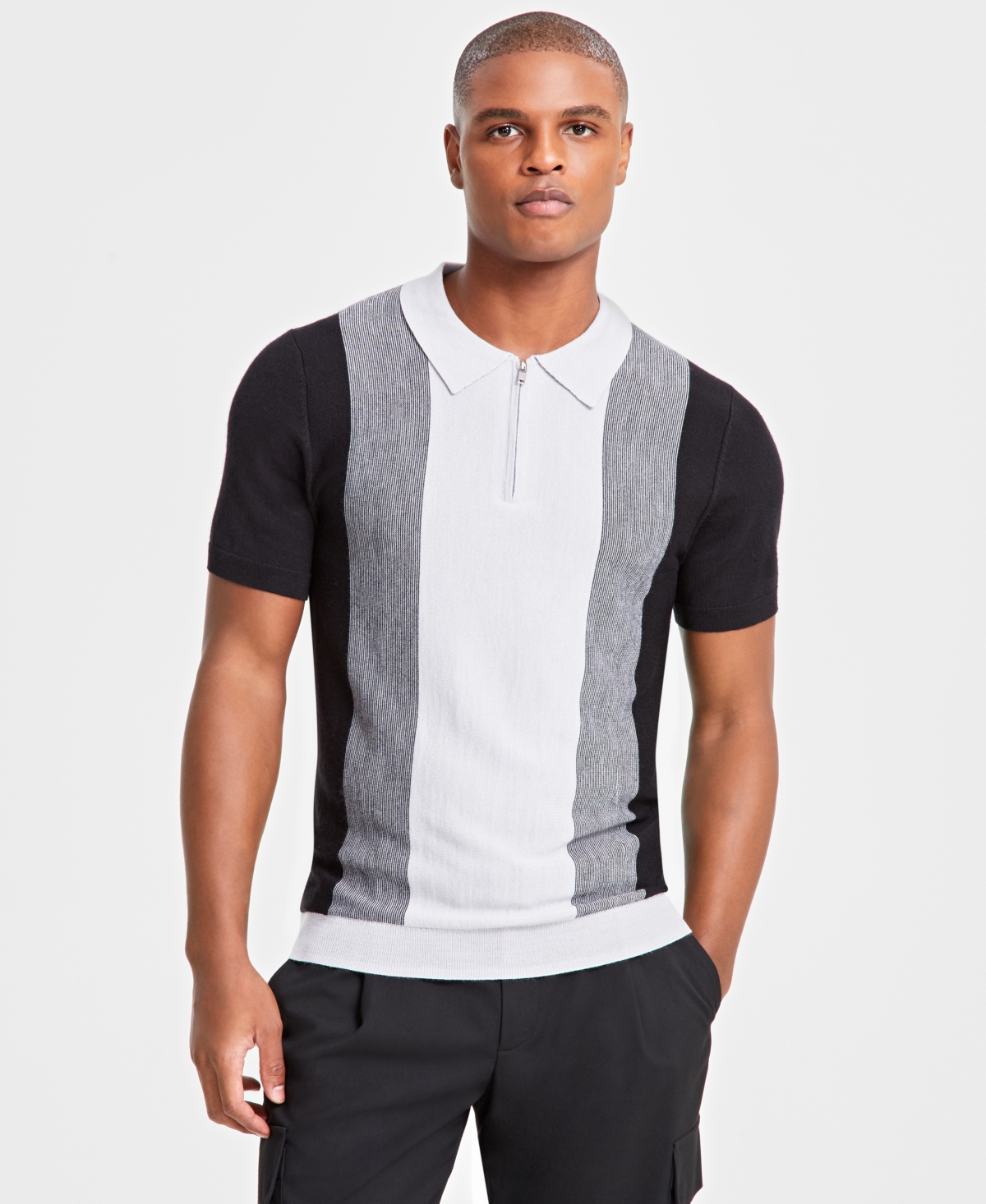 Alfani Men's Colorblocked Polo Sweater, Created for Macy's