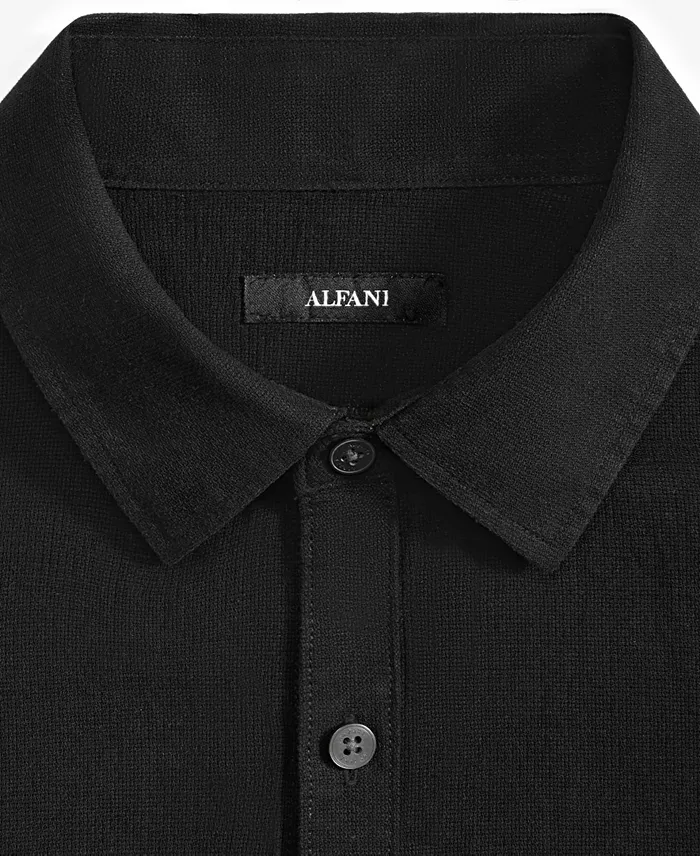 Men's Short-Sleeve Solid Textured Shirt - thumbnail 3