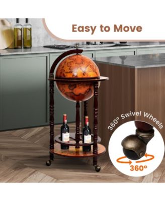 16th Century Wood Globe Wine Bar Stand