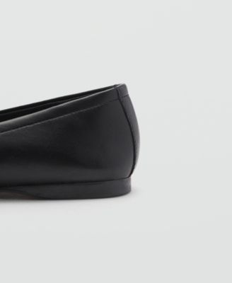 MANGO Women's Straps Detail Studded Ballet Flats