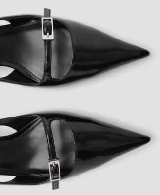 Women's Buckle Detail Slingback Heeled Shoes