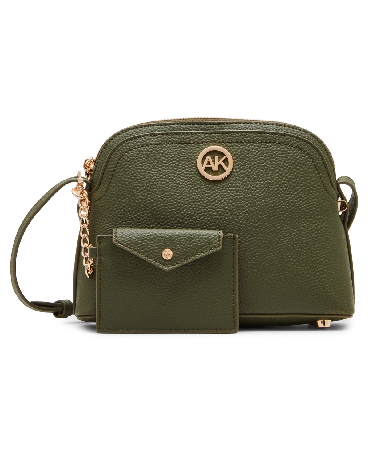 Anne Klein Dome Crossbody With Detachable Card Case In Mauve Mist