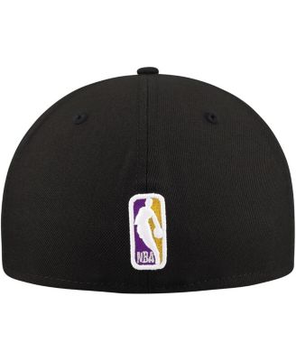 Men's Black Los Angeles Lakers Blackout Shadow Logo 59FIFTY Fitted Hat