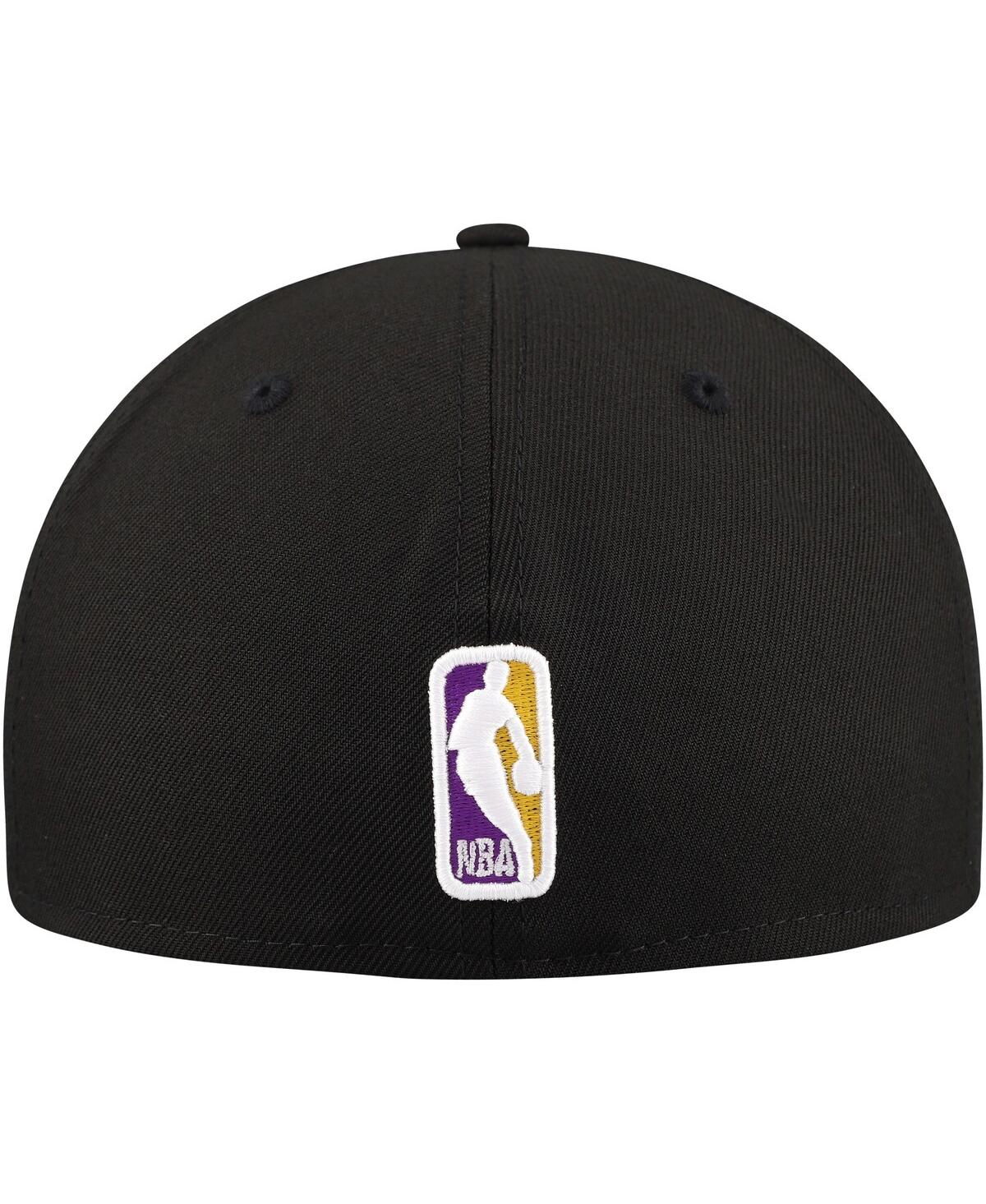 Shop New Era Men's Black Los Angeles Lakers Blackout Shadow Logo 59fifty Fitted Hat