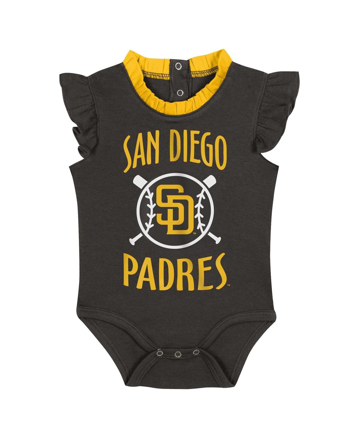 Outerstuff Baby Fanatics Brown/gray San Diego Padres Two-pack Fan Bodysuit Set In Multi