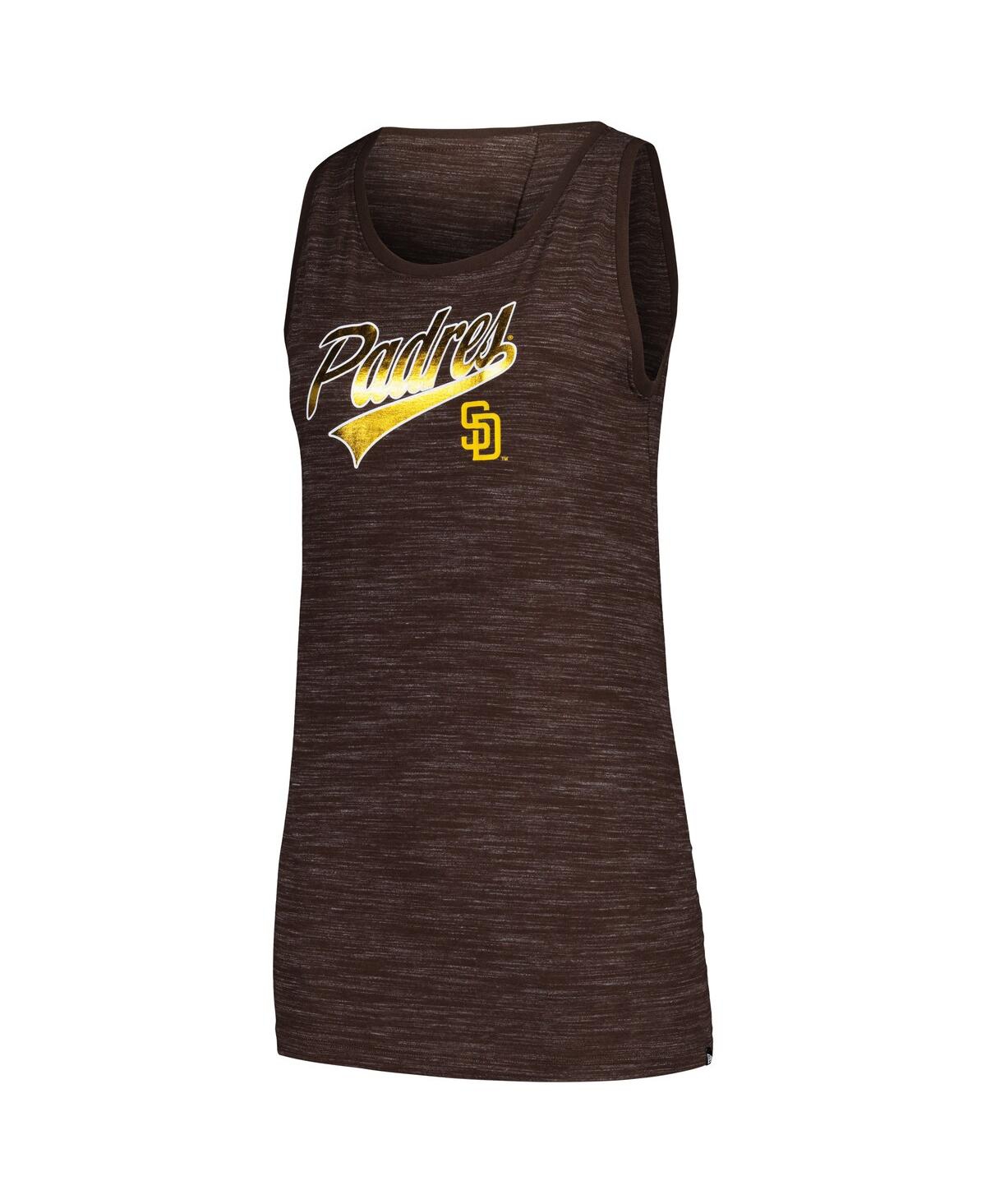 NEW ERA WOMEN'S BROWN SAN DIEGO PADRES SPACE-DYE ACTIVE TANK TOP 