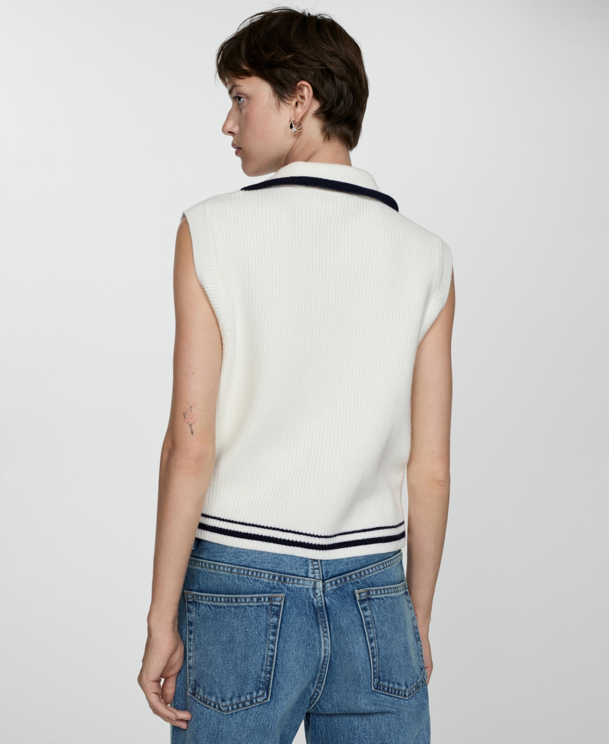 Mango Women's Zipper Detail Knitted Vest