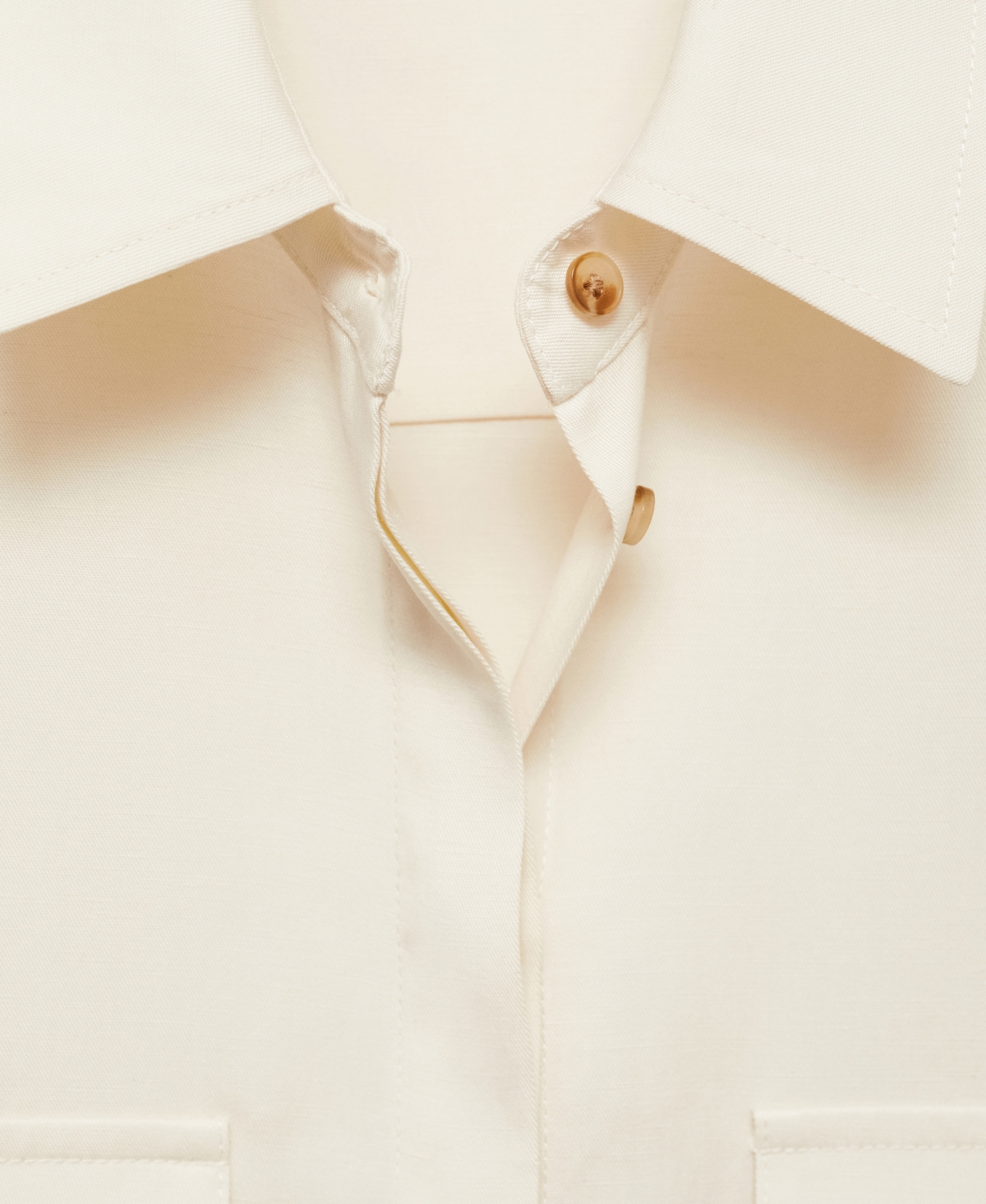 Shop Mango Women's Oversized Lyocell Shirt In Ecru