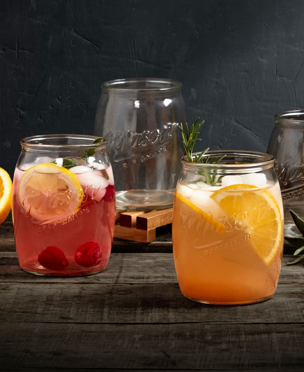 Mason Craft & More 4 Piece Glass Belly Shaped Jars In Clear