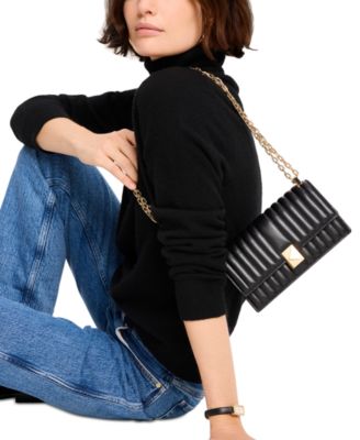 Deco Quilted Leather Mini Flap Chain Crossbody Bag