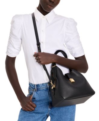 Deco Medium Pebbled Leather Crossbody Tote Bag