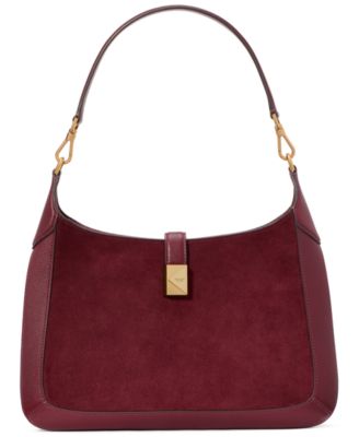 kate spade new york - Deco Pebbled Leather & Suede Hobo Bag
