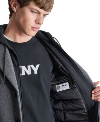 Men's Removable Hood Notch-Lapel Coat