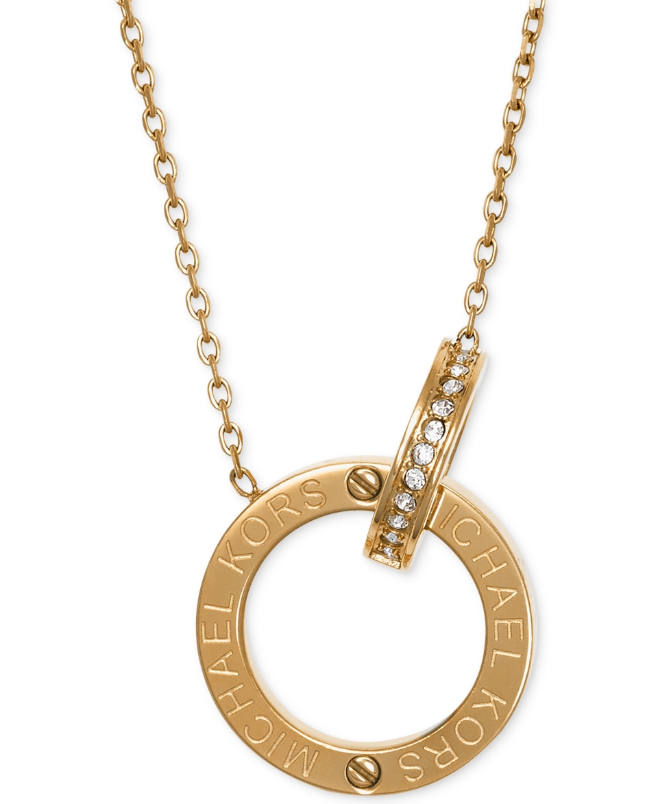 Michael Kors Crystal Pavé Circle Necklace   Jewelry & Watches   