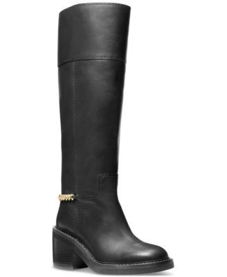 Michael Kors Riding Boots Black hotsell Charm Knee High Leather Women's Size 8 8M