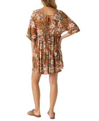 Juniors' Rosemary V-Neck Woven Dolman-Sleeve Mini Dress