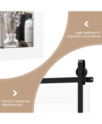 30 x 22 Inch Wall Mount Mirror with Wood Frame