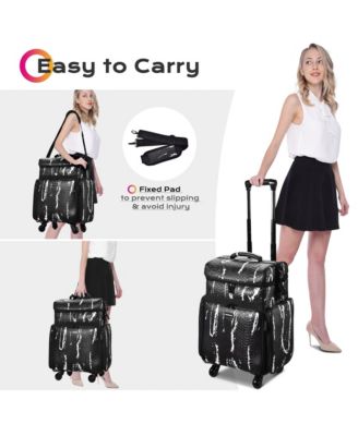 Soft Sided Rolling Makeup Train Case Cosmetic Organizer Crocodile