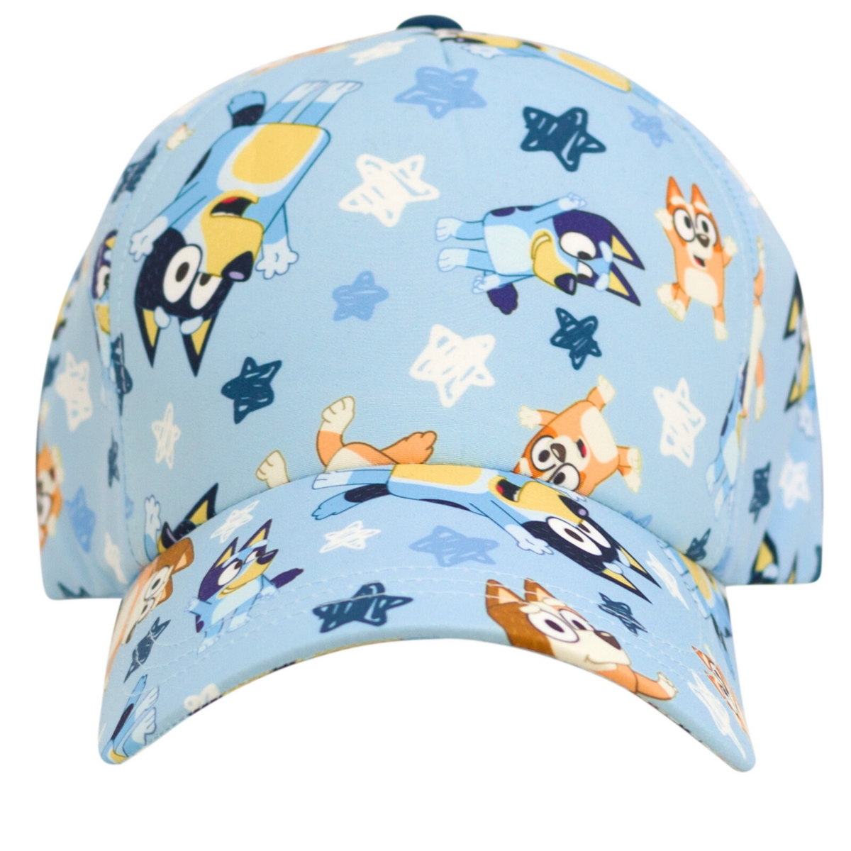 Bluey Toddler Boys Drop Shoulder T-Shirt French Terry Shorts and Adjustable Snapback Baseball Cap 3 Piece Outfit Set to - Bluey  family
