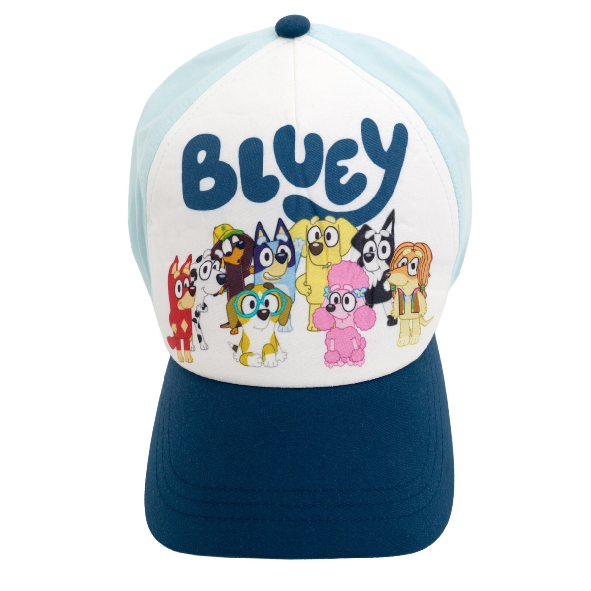 Bluey Toddler Boys Drop Shoulder T-Shirt French Terry Shorts and Adjustable Snapback Baseball Cap 3 Piece Outfit Set to - Bluey  friends