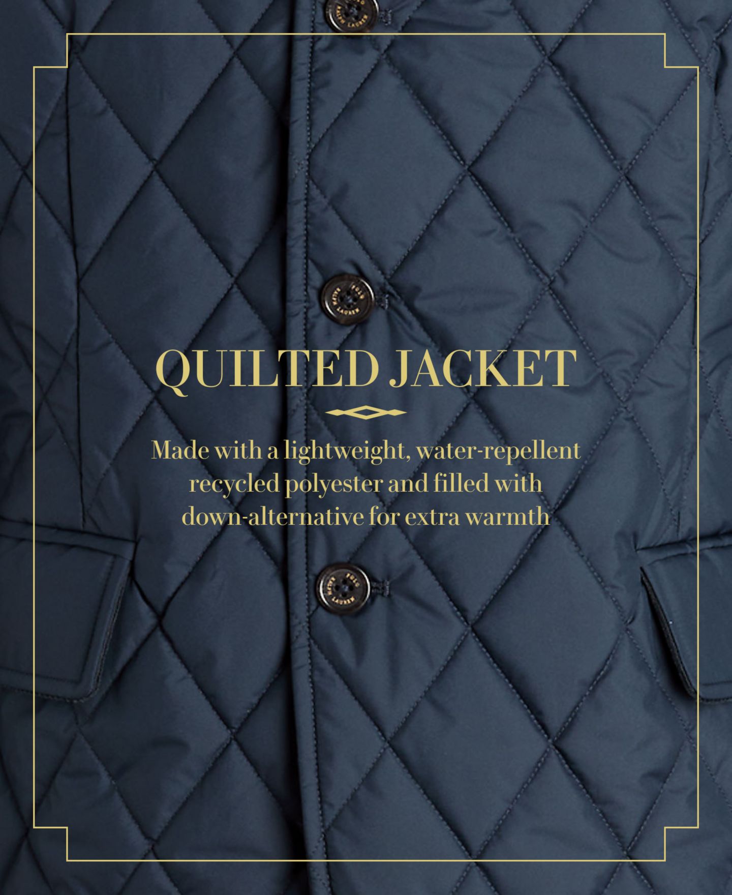 Мужская куртка Polo Ralph Lauren Big & Tall Beaton Quilted Water-Repellent Full-Zip, цвет: Тёмно-синий — фото 8