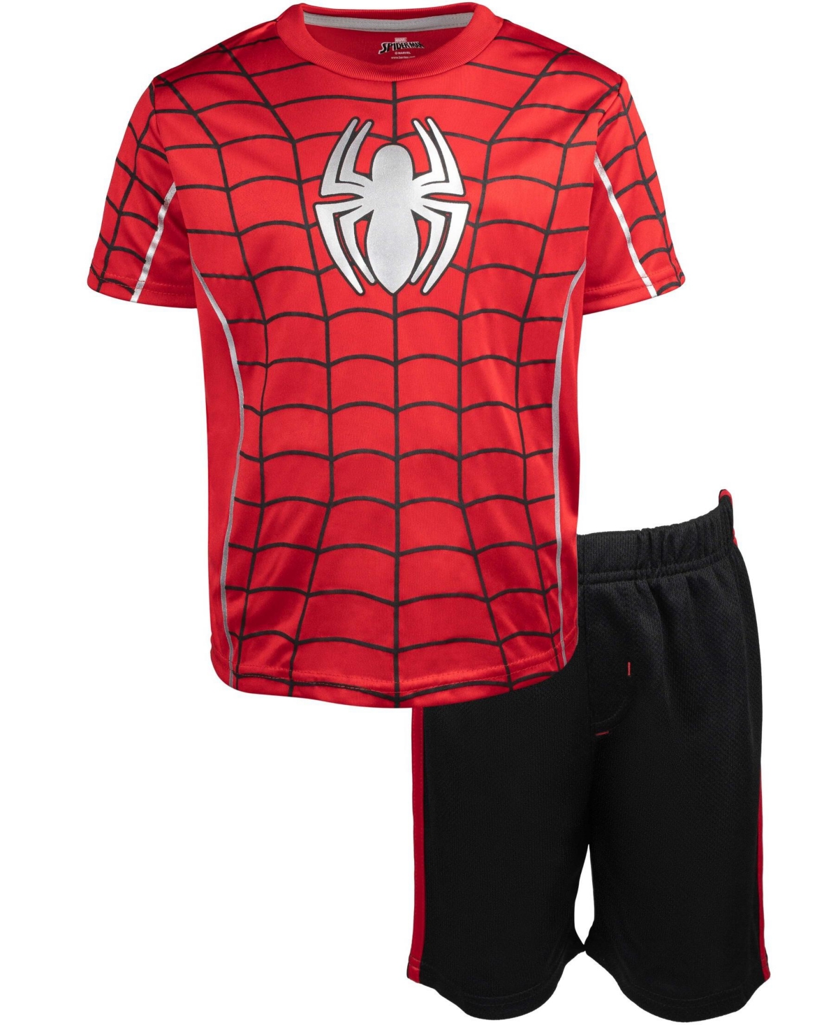 Marvel Big Boys Avengers Captain America Iron Man Venom Hulk Cosplay Athletic T-Shirt and Shorts Outfit Set to - Spider-man