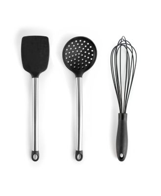 Gray Silicone and Stainless Steel Cooking Utensils, Set of 14