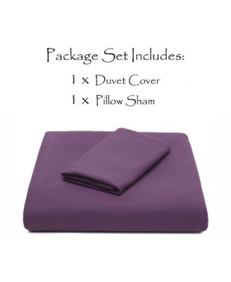 Premium Solid Duvet Cover Set - Duvet Cover (68” x 90”) & 1 Pillow Sham (20” x 26”) - 2-Piece Set - Brown, Twin Size