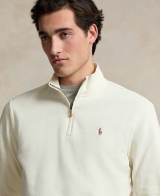 Men's Estate-Rib Cotton Quarter-Zip Pullover