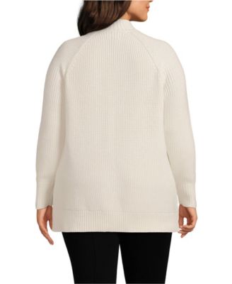 Plus Size Drifter Shaker Easy Fit Mock Neck Tunic Sweater